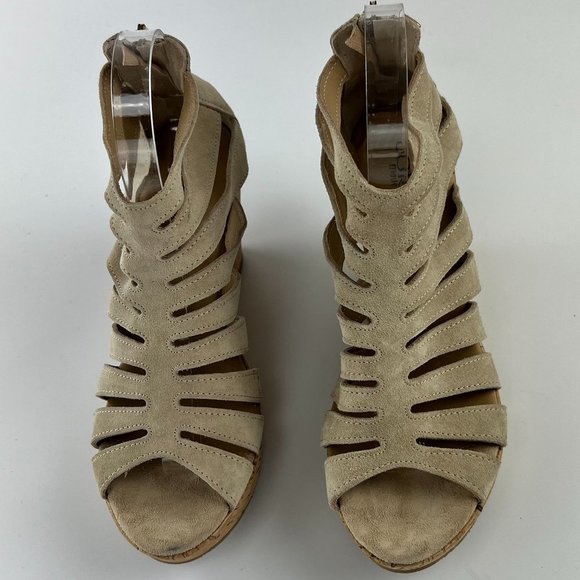 Cordani Made in Italy Electra Wedge Suede Cage Platform Sandal - Picture 4 of 16